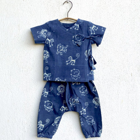 Organic Zoo Print Indigo Angarakha Top And Pants