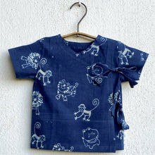 Load image into Gallery viewer, Organic Zoo Print Indigo Angarakha Top And White Pants