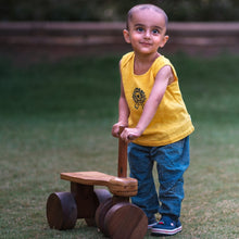 Load image into Gallery viewer, Organic Yellow Jhabla And Indigo Check Angarakha With Pant