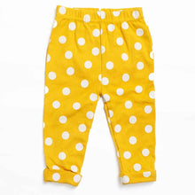 Load image into Gallery viewer, Mustard Polka Dot Lounge Pants With Penguin Applique Work