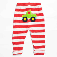 Load image into Gallery viewer, Red & White Lounge Pants With Car Applique Work