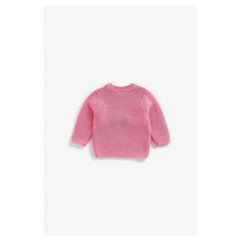 Load image into Gallery viewer, Pink Zebra Embroidery And Pom Pom Sweater