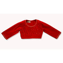 Load image into Gallery viewer, Red Sequin Work Top & Purple Ghagra