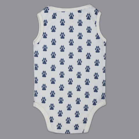 White Paws Printed Sleeveless Onesie