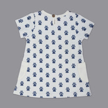 Load image into Gallery viewer, White Paws Printed Half Sleeves Dress
