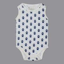 Load image into Gallery viewer, White Paws Printed Sleeveless Onesie
