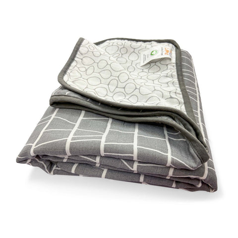 Grey Reversible Baby Muslin Blankets