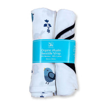 Load image into Gallery viewer, Bird & Classic White Design Muslin Swaddle Wrap- Pack Of 2