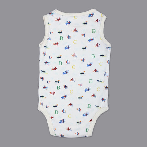 White Aeroplane Sleeveless Onesie