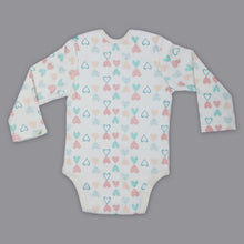 Load image into Gallery viewer, White Heart Printed Full Sleeve Onesie