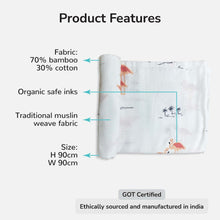 Load image into Gallery viewer, Flamingo Design Muslin Swaddle Wrap