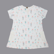 Load image into Gallery viewer, White Floral Printed Half Sleeves Dress