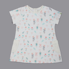 Load image into Gallery viewer, White Floral Printed Half Sleeves Dress