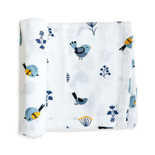 Load image into Gallery viewer, Bird Design Muslin Swaddle Wrap