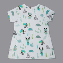 Load image into Gallery viewer, White Forest Printed Half Sleeves Dress