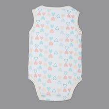 Load image into Gallery viewer, White Heart Printed Sleeveless Onesie