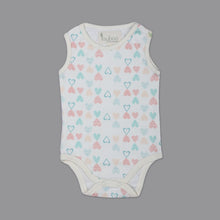 Load image into Gallery viewer, White Heart Printed Sleeveless Onesie