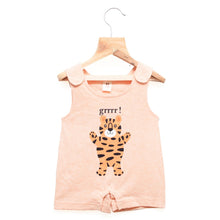 Load image into Gallery viewer, Pastel Orange Animal Printed Romper Set With White T-Shirt