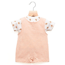 Load image into Gallery viewer, Pastel Orange Animal Printed Romper Set With White T-Shirt