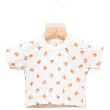 Load image into Gallery viewer, Pastel Orange Animal Printed Romper Set With White T-Shirt