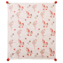 Load image into Gallery viewer, Dinosaur & Unicorn Flamingo Theme Blanket- Green & Pink