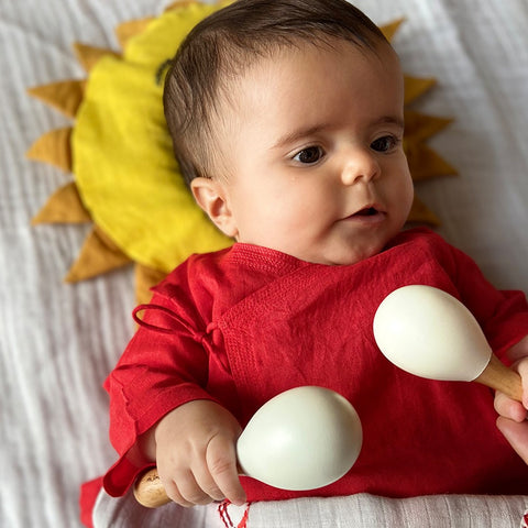 White Wooden Maracas Set