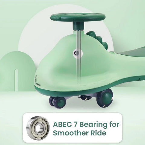 Iya Iya Dino Swing Car - Inbuilt Music With Light, PU LED Wheels, ABEC 7 Bearing, Up To 100 Kgs Capacity