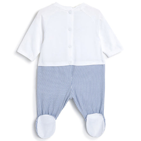 White Striped Full Sleeves Footsie