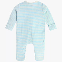 Load image into Gallery viewer, Blue Bear Striped Full Sleeves Footsie
