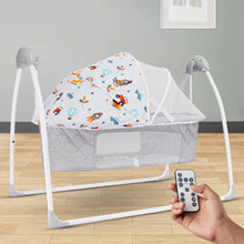 Load image into Gallery viewer, Grey Lullabies Plus Auto Swing Baby Cradle
