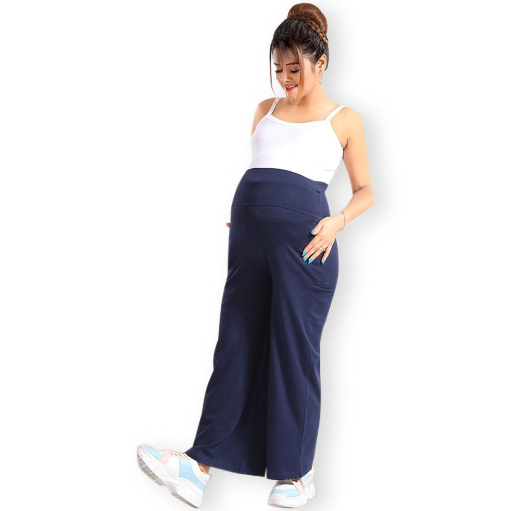 Black & Blue Maternity Palazzo Pants