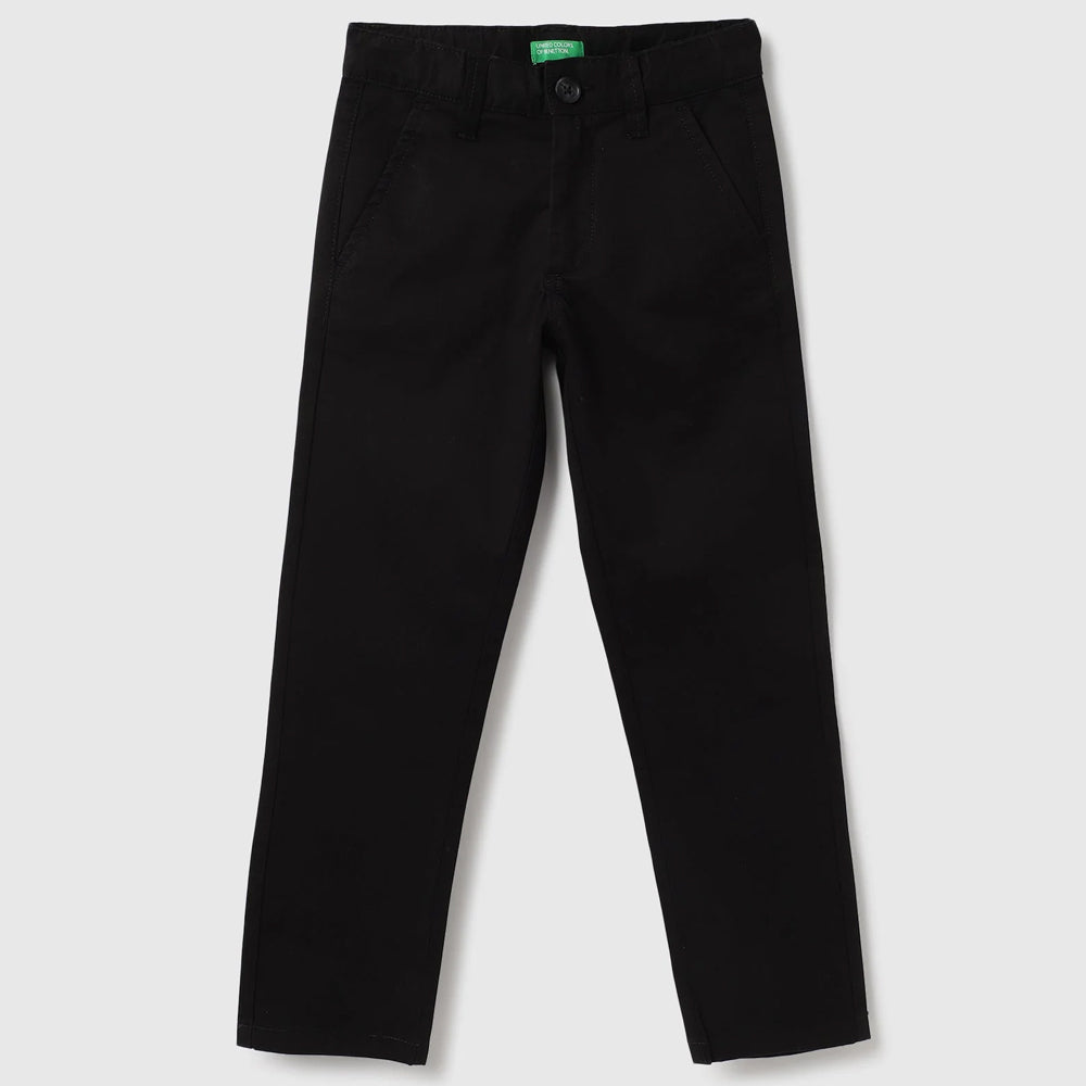 Black Solid Regular Fit Trousers