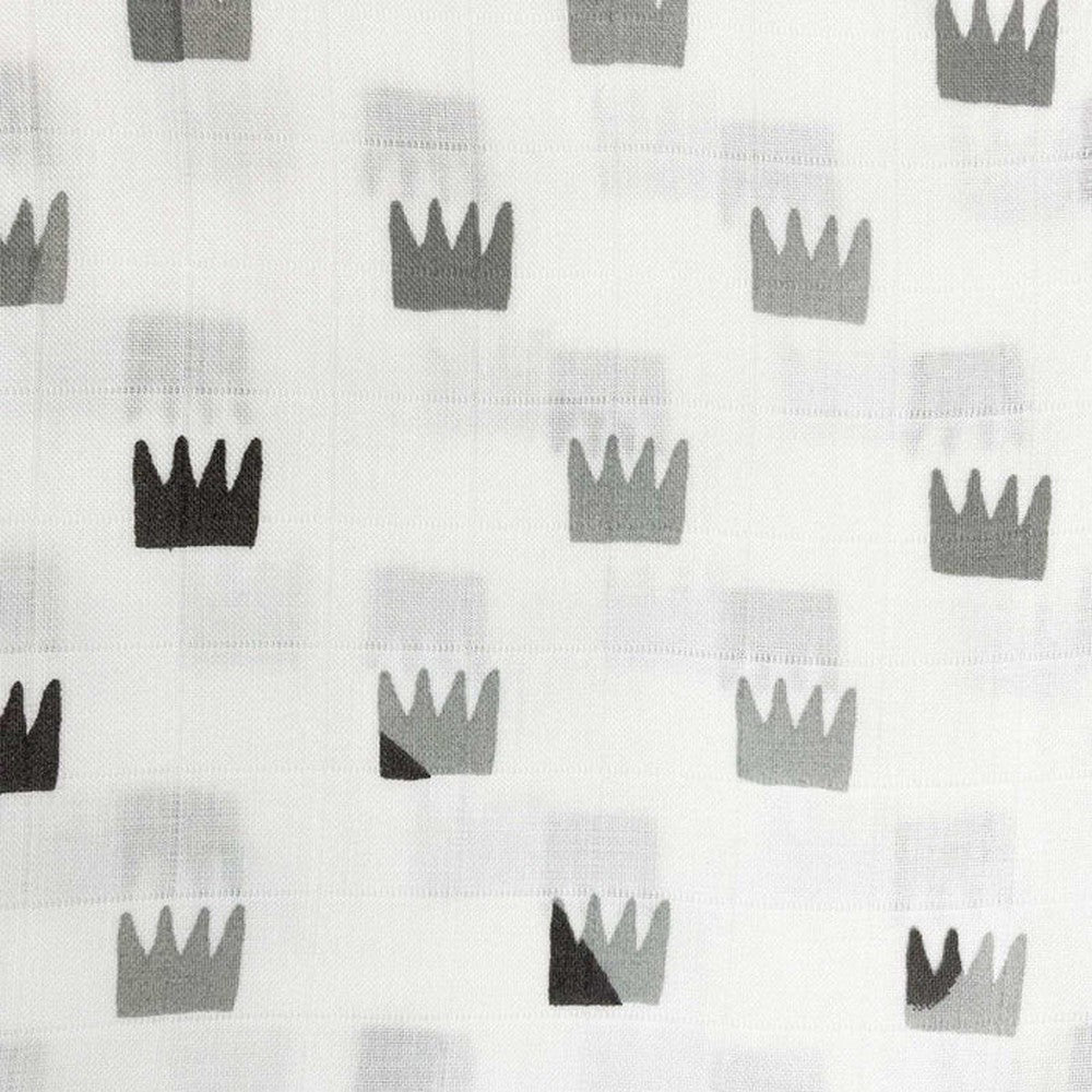 Grey Crowns Organic Bamboo Baby Swaddle- Pack Of 2