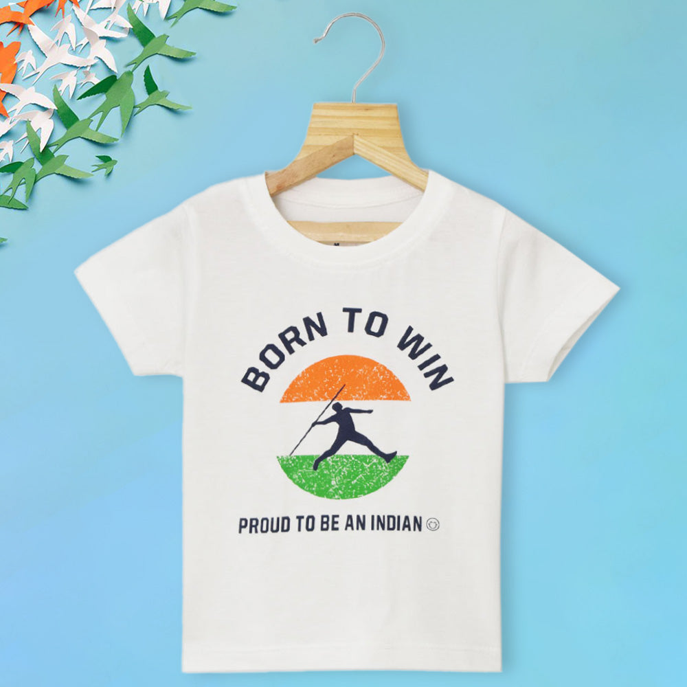 White Proud To Be An Indian Theme Republic Day T-Shirt