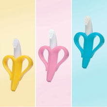 Load image into Gallery viewer, Banana Shape Easy Grip Silicone Toothbrush Cum Teether
