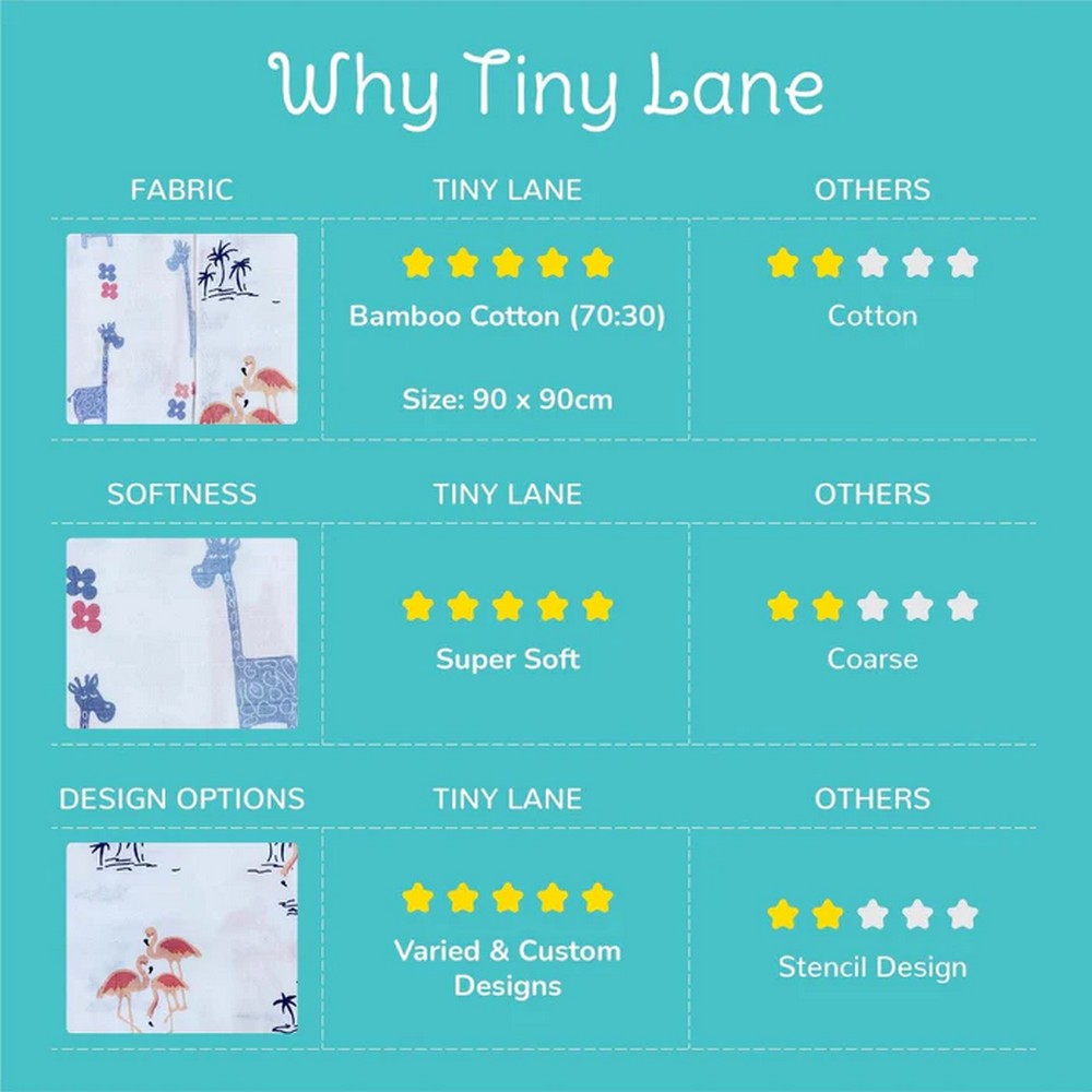 Fab Flamingo & Lanky Giraffe Baby Swaddle Set- Pack Of 2