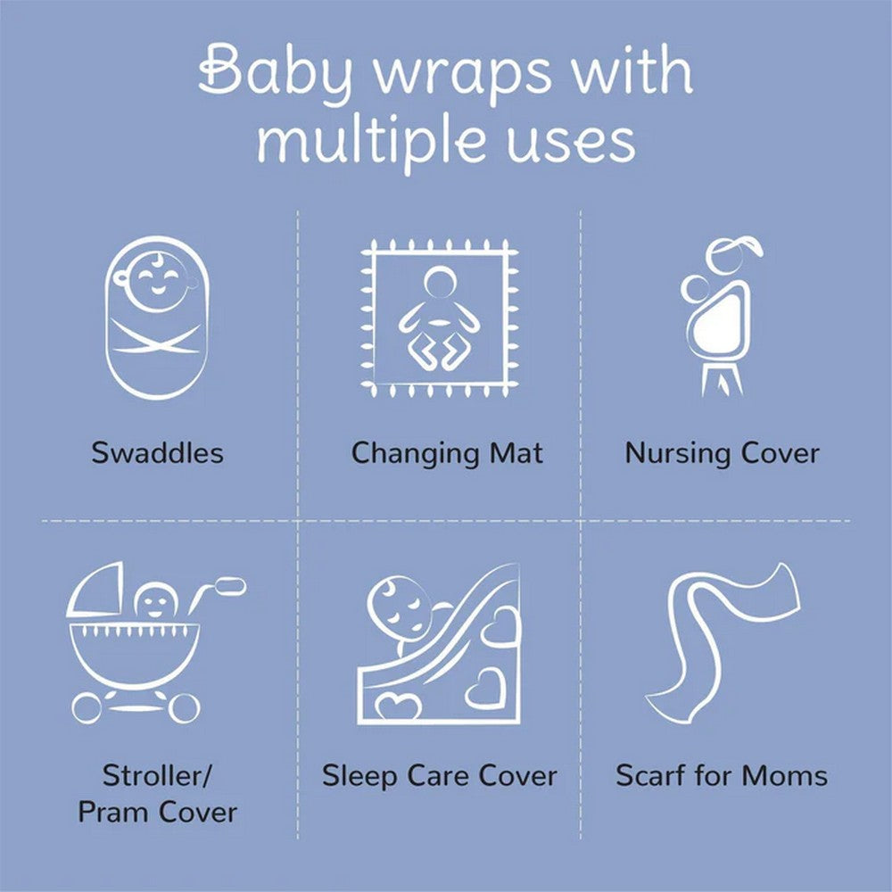 Grey Crowns Organic Bamboo Baby Swaddle- Pack Of 2