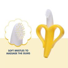 Load image into Gallery viewer, Banana Shape Easy Grip Silicone Toothbrush Cum Teether
