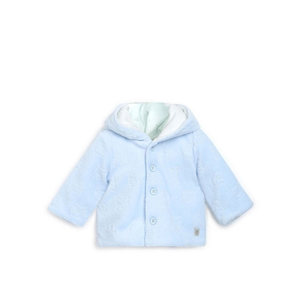 Blue Front Open Hooded Cardigan