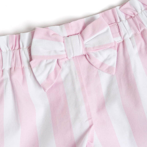 Pink Striped Printed Shorts