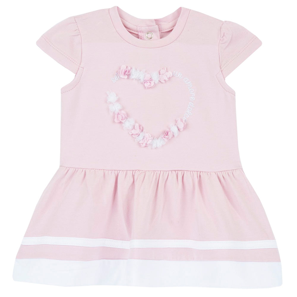 Pink Heart Embroidered Dress