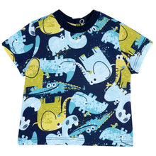 Load image into Gallery viewer, Blue Animal Printed Half Sleeves T-Shirt

