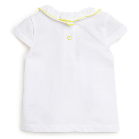 White Spring Theme Half Sleeves Cotton T-Shirt