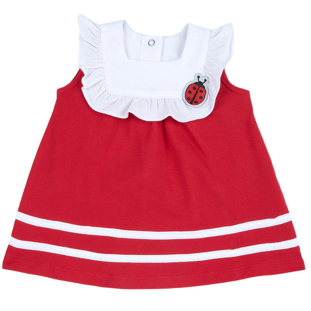 Red Cotton Pique Dress