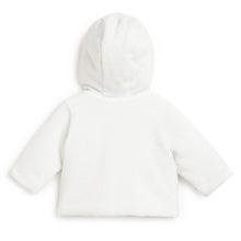 Load image into Gallery viewer, White Full Sleeves Hooded Winter Cardigan
