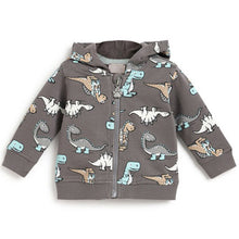 Load image into Gallery viewer, Grey Dino Theme Hooded Jacket
