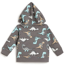 Load image into Gallery viewer, Grey Dino Theme Hooded Jacket
