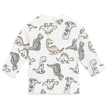 Load image into Gallery viewer, White Dino Printed Full Sleeves T-Shirt
