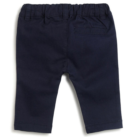 Navy Plain Solid Trouser