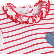 Load image into Gallery viewer, Red Striped Half Sleeves T-Shirt
